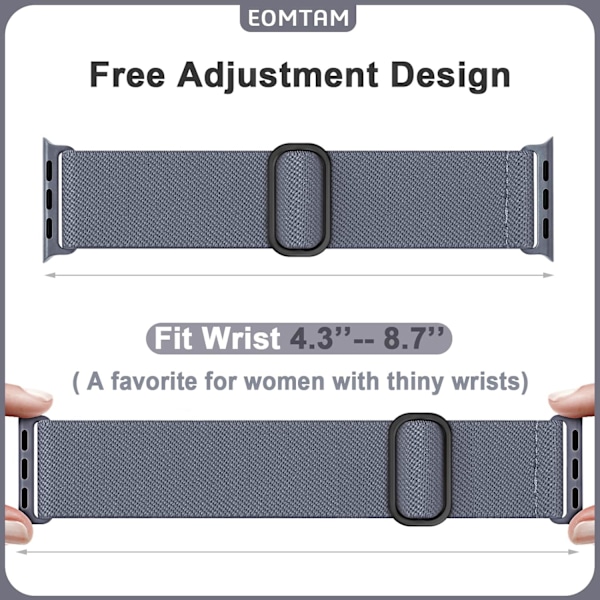 5-pack stretchiga nylonband kompatibla med Apple Watch Band 38 mm E 42mm/44mm/45mm