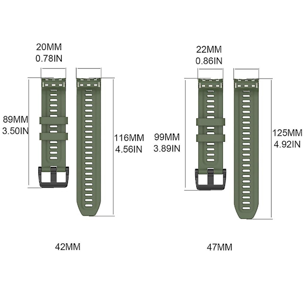 Silikonarmband för Approach S70 42mm 47mm Svettsäkert bälte justerbart band Red 47MM