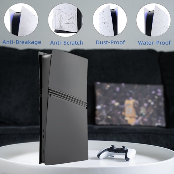 Etui til PS5 Pro Digital Version, Matte Side Shell Faceplates Udskiftningstilbehør (Kompatibel, Carbon Wire Mesh)