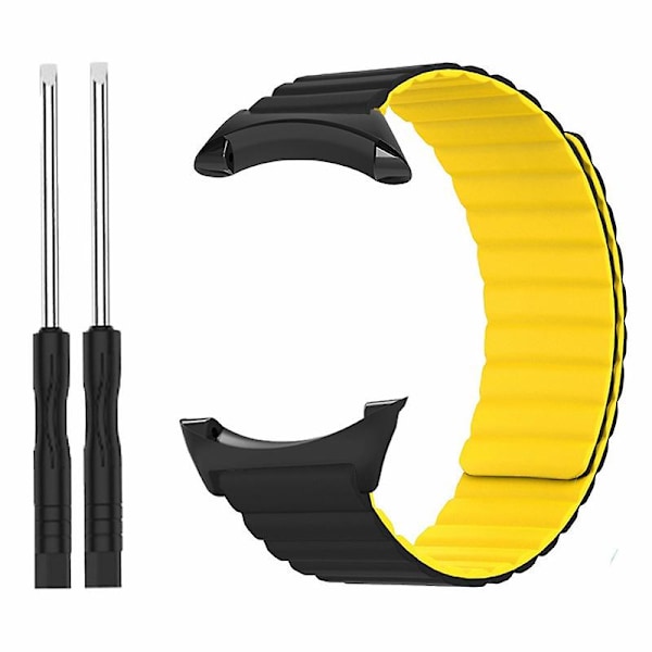 22mm iholle ystävällinen silikoniranneke magneettisella kellonauhalla Suunto Corelle Black Yellow