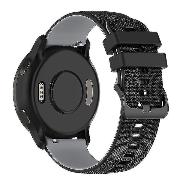 Garmin Venu2 Plus/Venu Sq/Vivomove -ruudukkoinen silikoniranneke, 20 mm, kaksiväri Black Grey D Garmin Venu 2 Plus