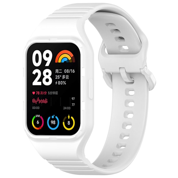 Enkel justerbar klokkestropp i fleksibel silikon for Xiaomi Smart Band 8 Pro White