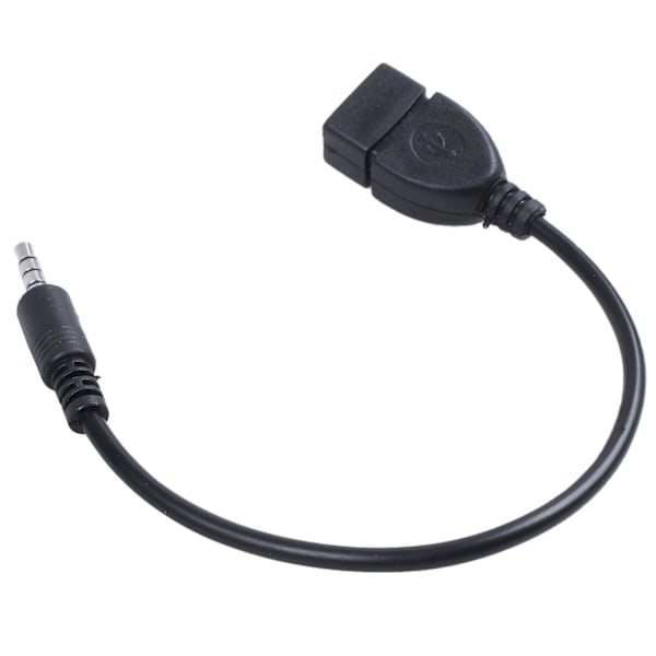 USB-stik, AUX, 3,5 mm stik til lyddataopladningskabel sort