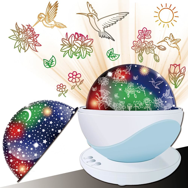 LED Natlampe Projektor, Rotation Stjerne Projektor Galaxy Lys, USB Børnelampe Loft Projektor Blå
