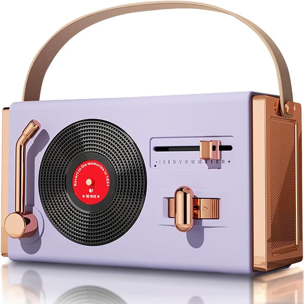 Bluetooth-högtalare Liten Retro, 6 timmars speltid (Lila)