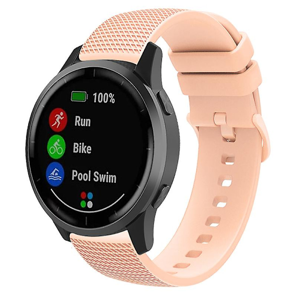 20mm Ternetmønstret Sport Remme Silikone Urrem Til Garmin Vivomove 3 / Garminmove 3 Pink