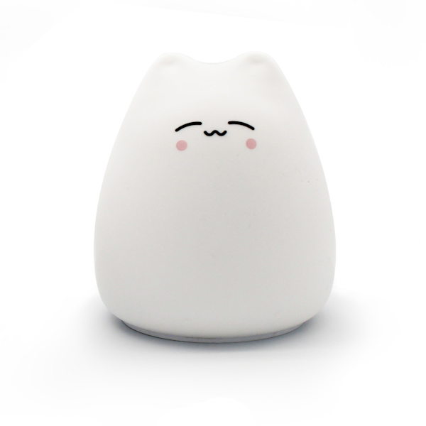 LED Nattlampa Touch Sensor Katt Silikon Djurljus Färgglad Barn Semesterpresent Sova Kreativt sovrum Skrivbordslampa 3
