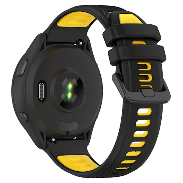 Garmin Forerunner 265 -kaksivärinen silikoniranneke, kulutusta kestävä älyranneke Black Yellow F Garmin Forerunner 265