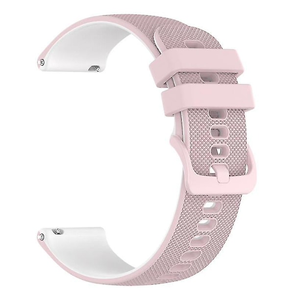 For Garmin Venu2 Plus/Venu Sq/Vivomove Grid Texture Silikonklockarmband 20mm Tvåfärgat Armband Pink White I Garmin Venu 2 Plus