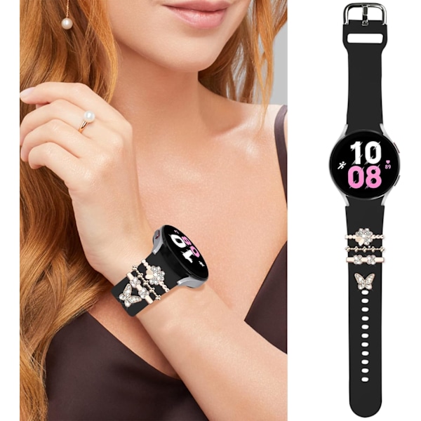 Rem til Galaxy Watch 6 & 5 & 4 med charms, 20 mm dame