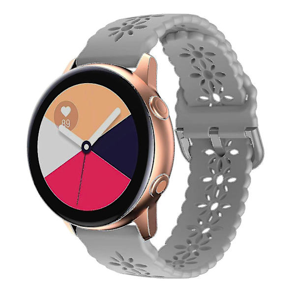 Rannekkeet Samsung Galaxy Watch 5 40mm/44mm/Watch 5 Pro 45mm - Rannekoru Ontto Luumu Kukka Light grey, Light Gray G Samsung Galaxy Watch 5