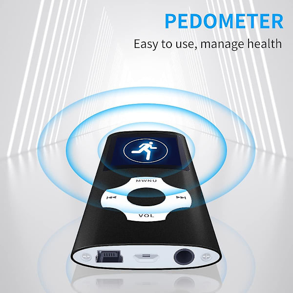 Mp3-spiller/Mp4-spiller med 64gb/32gb/16gb minne SD-kort Slank klassisk digital LCD-skjerm 1,82 tommers skjerm Mini USB-port med FM-radio, stemme black 64GB