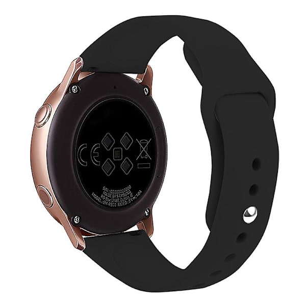 20mm silikonklokkearmbånd til Samsung Galaxy Watch6 Classic 47mm 43mm Black