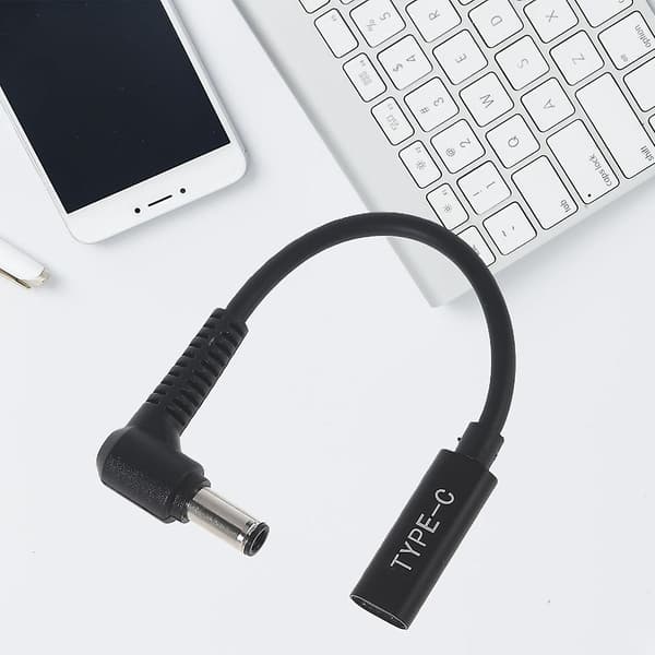 14cm Type C hun til DC 6.0x0.6mm bærbar USB-kabeladapter 20V