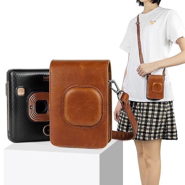 Case vaihto Fujifilm Instax Mini Liplay Retro Style -tyyliin Brown