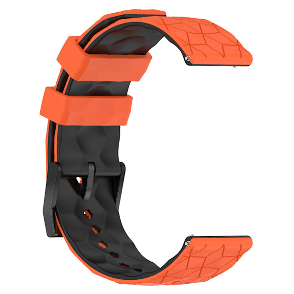 Huami Amazfit GTR 4 46mm:n jalkaranneke, jalkapallokuvioinen kaksiväri 22mm silikoniranneke Orange  Black
