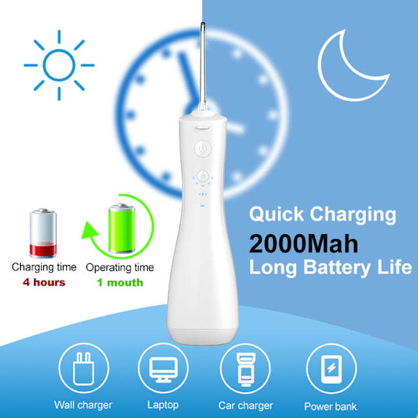 Oral Irrigator - 6-Mode Trådløs 250 ml Vandtank Til Ortodonti