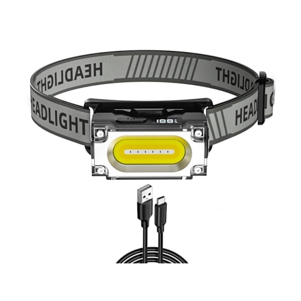 Ladattava LED-otsalamppu 1200 lumenia IPX6 vedenpitävä 6 tilaa digitaalisella virranilmaisimella sopii ulkoiluun ja retkeilyyn C