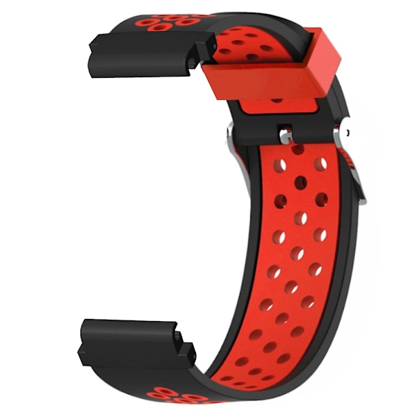 22mm PC-stik Dual Color Silikonurrem til Huami Amazfit Falcon/ Garmin Fenix 7/6/5 Black Red