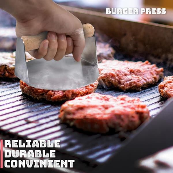 Burgerpresse i rustfritt stål