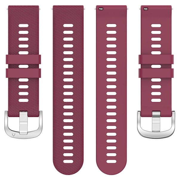 Silikonarmband för Garmin VivoMove Trend / Venu Sq 2, 20 mm, med korsränder Wine Red