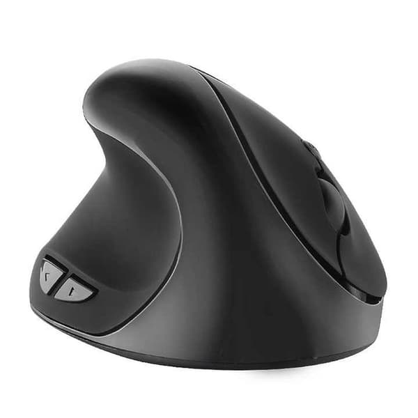 Ergonomisk lodret mus, venstrehånds 6 knapper mus (sort)