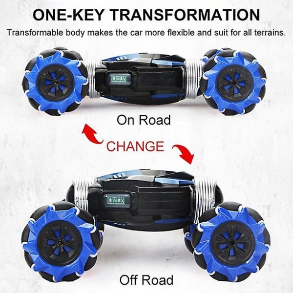 2,4 GHz 4wd Rc-autoradio-ohjaus Stunt-autoa kiertävä maastoajoneuvo, valo ja musiikki Blue Single Mode