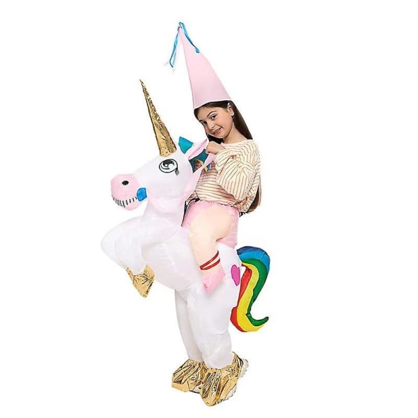 Unicorn Jumpsuit Kostume Oppustelig Suit Cosplay Fantasy 110-140cm