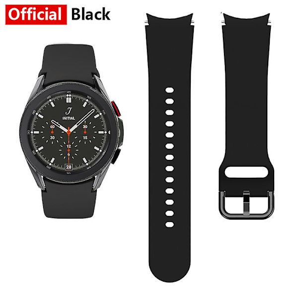 Silikonihihna Samsung Galaxy Watch 5/4 44mm 40mm Galaxy4 Classic 46mm 42mm urheilukelloranneke Rannekoru Galaxy Watch 5 Pro 45mm watch 4 classic 42mm official Black