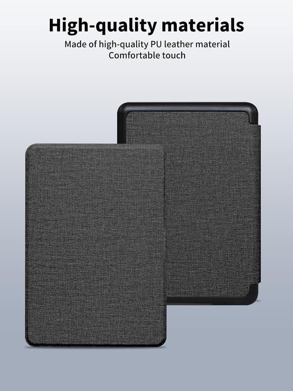 Etui - Til 7-tommer Kindle Paperwhite 12. generation 2024, Auto Sleep/Wake, Håndstrop (Sort)