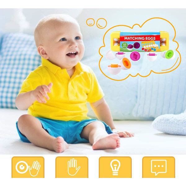 Set – toddler , opettavat värit ja muodot (12 munaa)