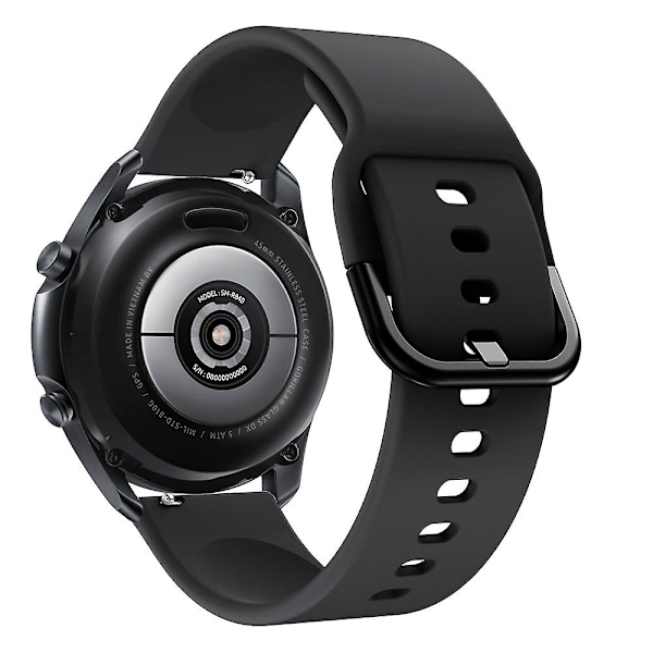 Silikoneurrem til Samsung Galaxy Watch3 45mm med metallespænde Black A Samsung Galaxy Watch3