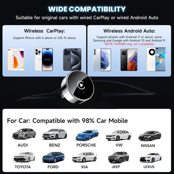 Trådløs Carplay-adapter K22 for Oliver og Android Auto