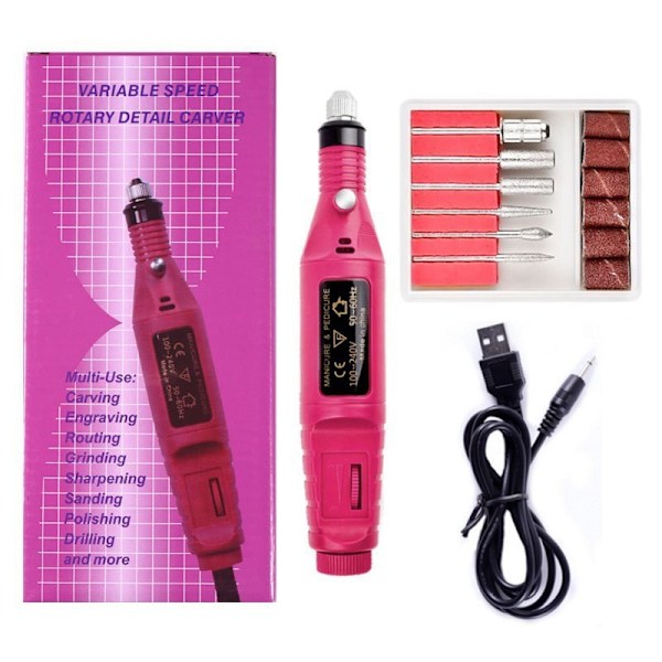 Kynsien hiomakynä - Kynsien hiomakynä kuolleen ihon poistamiseen Rose red