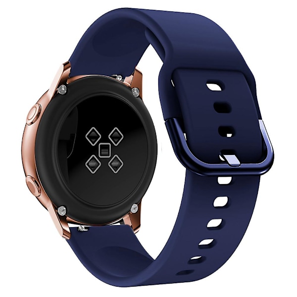 For Samsung Galaxy Watch 5 40mm/44mm/Watch 5 Pro 45mm/Watch4 40mm/44mm/Watch4 Classic 42mm firkantet spenne design silikon klokkebånd håndleddsstropp Midnight Blue