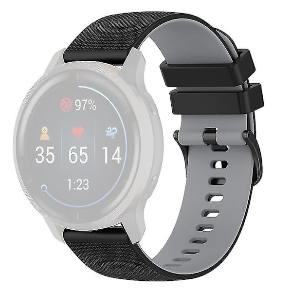 Garmin Venu2 Plus/Vivoactive 3/Vivomove Sport Silikon Armband Ersättning Klockarmband 20mm Black Grey D Other Smartwatch Model