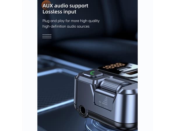 Bluetooth 5.1 Bilradioadapter med FM-sändare och 30W USB-C PD-laddare, Stöder Musik - .