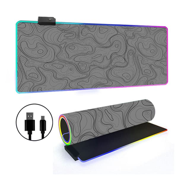 Musematte - Rgb Stor Topografisk Kontur Skrivebordsmatte (Stil 5, 400*800*3Mm)