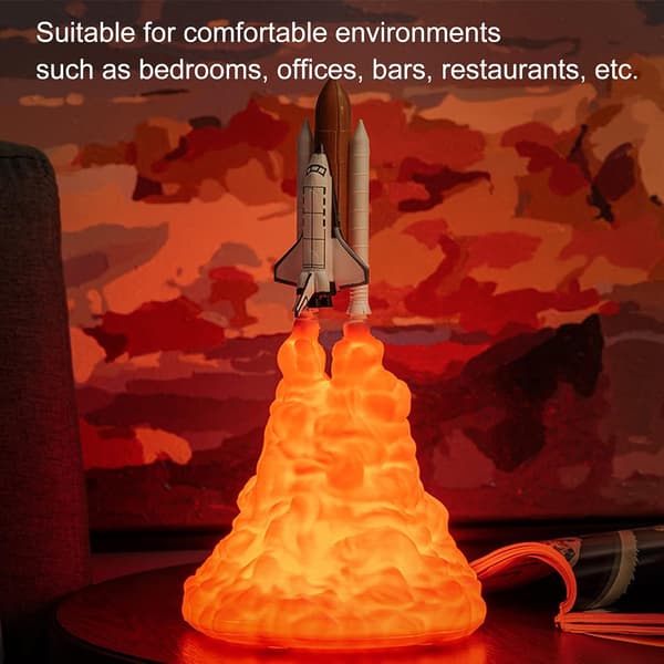 Raketlampe 3D-print med USB genopladelig (01)