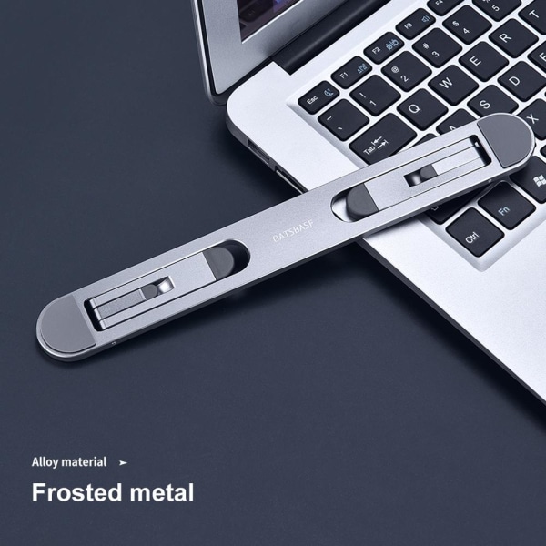 Bärbar datorställ för MacBook Air Pro Support Surfplatta Bärbar bärbar bärbar datorställning Mini Riser Vikbar bärbar bärbar datorhållare kylfäste silver