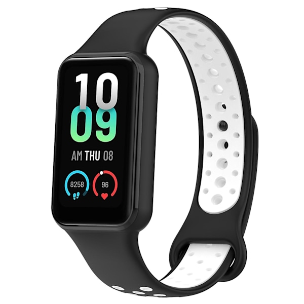 Kaksiväri silikoniranneke Amazfit Band 7 -rannekkeelle Black White