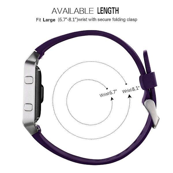 Pehmeä silikoniurheiluranneke Fitbit Blaze -laitteelle Purple C Other Phone Models