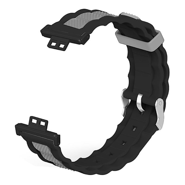 Dual Color Wave Design Silikone Rem til Huawei Watch Fit / Watch Fit Special Edition Black Grey