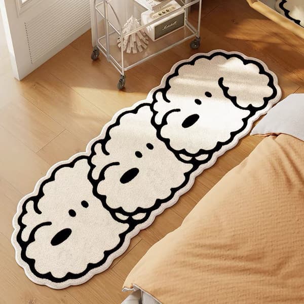 Tæpper til soveværelset, vaskbare, uregelmæssigt formede, 40*120 cm (Bichon Frize 4)