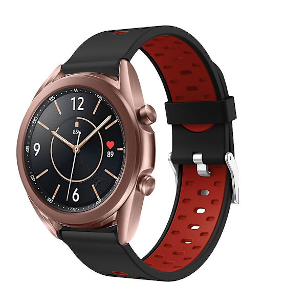 Silikone Rem til Samsung Galaxy Watch 3 45mm Black Red