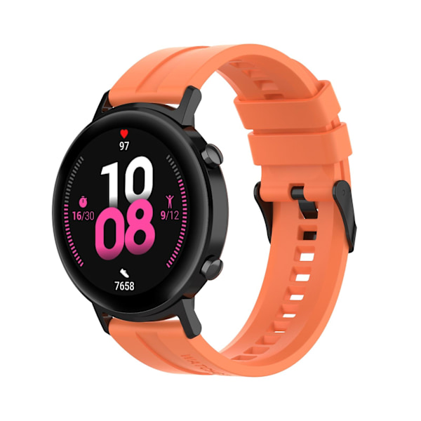 Huawei Watch GT 2 42mm:n ranneke mustalla soljella Vibrant Orange