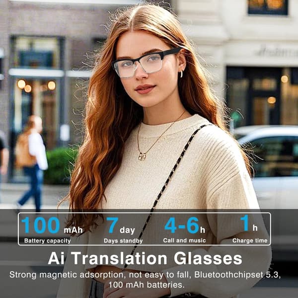 Smarte briller Ky02, Bluetooth Audio Ai-oversættelse, polariserede solbrilleglas (guld)