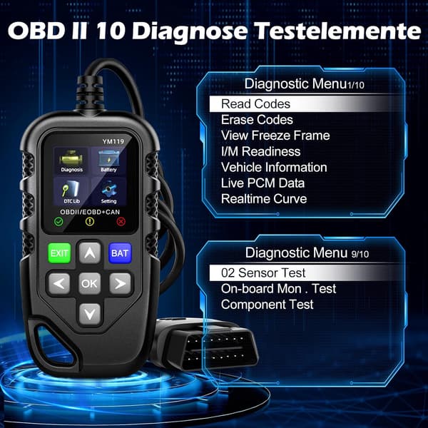 Ym119 Obdii Bil Feilkode Diagnostikk Leser