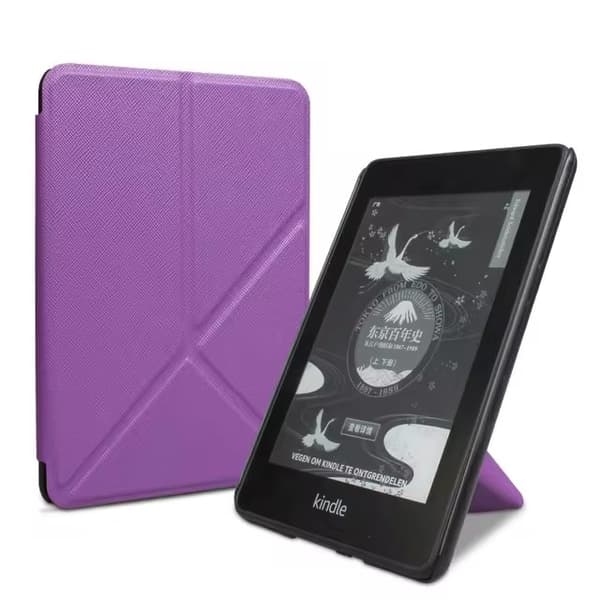 Fodral - För 7 tums Kindle Paperwhite 12:e generationen 2024, deformerbart vikbart fäste (lila)