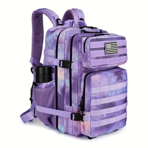 45L Taktisk Vattentät Ryggsäck Med Molle Lavender